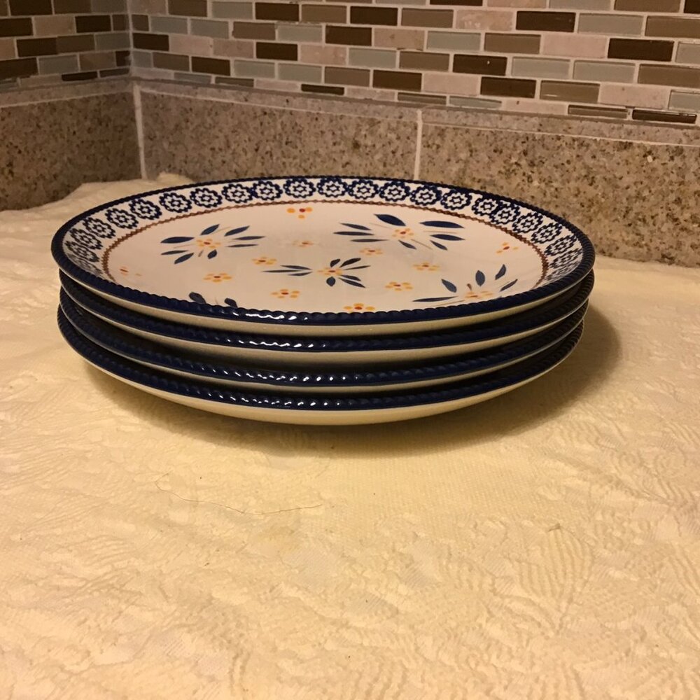 NEW Temptations 10.5" old world blue dinner plates (4) - Picture 2 of 8